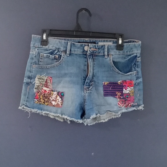 Aeropostale Pants - - GUC Aeropostale embellished high waisted shorty Jean shorts size 10